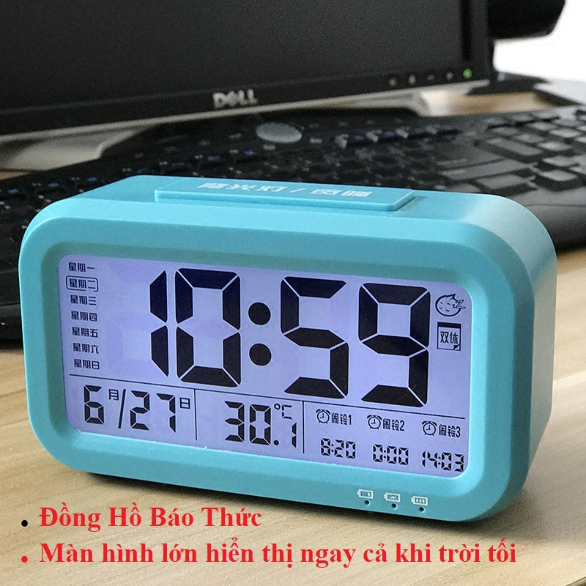 Đồng Hồ Báo Thức Chuông To, Đồng Hồ LCD Led Để Bàn HD51 Thông minh Tích hợp 4 chức năng , đồng hồ, đồng hồ báo thức, nhiệt kế, lịch, Thiết Kế Tinh Tế Nhỏ Gọn Dễ Dàng Sử Dụng
