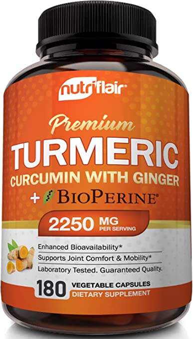 NutriFlair Turmeric Curcumin With Ginger & Bioperine 2250mg