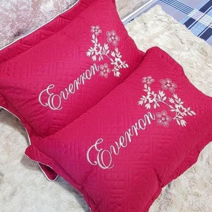Vỏ áo gối, com bo 2 vỏ áo gối xatin thêu hoa đẹp ( Chưa bao gồm ruột)