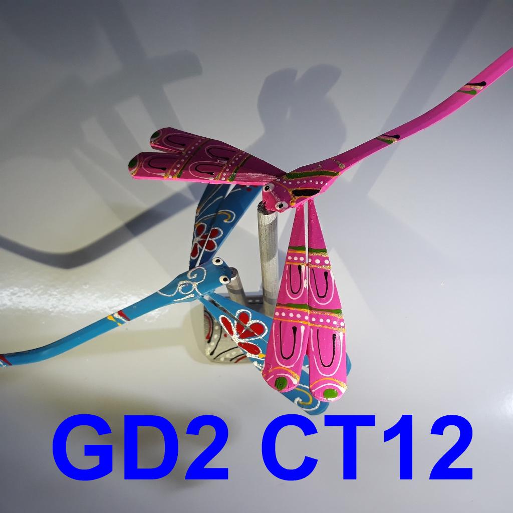 Gd2 ct12 bộ 20 chuồn chuồn tre 12cm và chân đế đôi