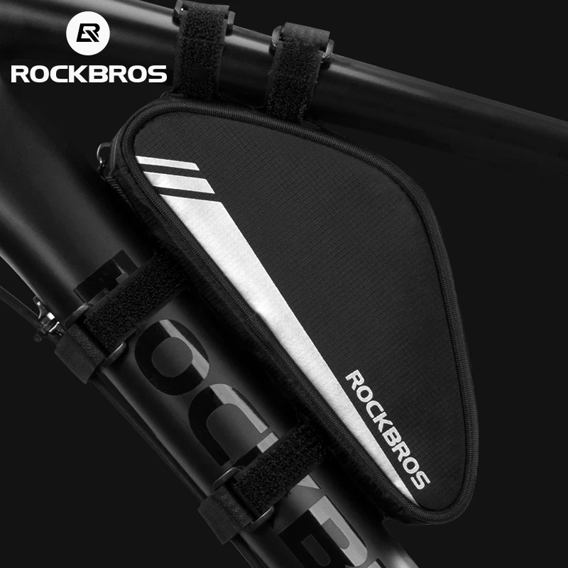 ROCKBROS Túi đựng đồ đi xe đạp Túi đựng xe đạp hình tam giác có phản xạ cao Túi yên xe MTB Xe đạp đường bộ 0,7L Túi lưu trữ Phụ kiện xe đạp