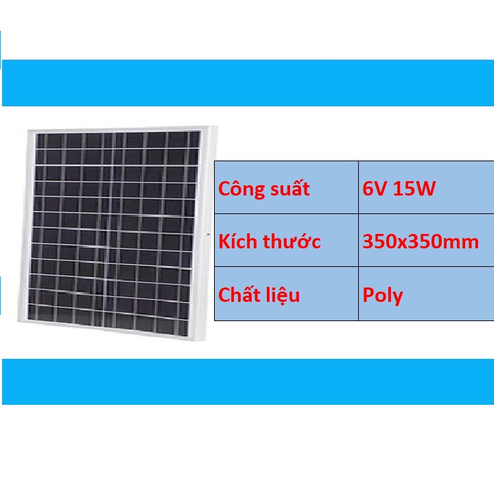 [HCM]Tấm pin năng lượng mặt trời 6V 15W Poly - Solar panel 6V 15W Poly