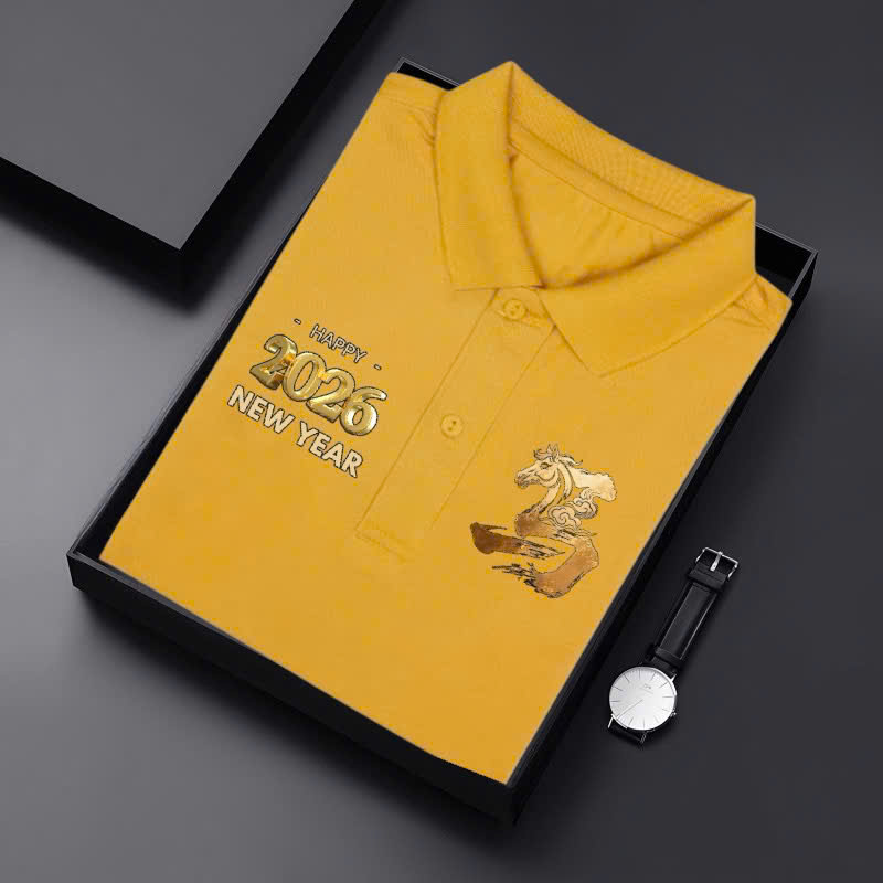 Year of the Rooster Logo Polo Shirt with 2026 Pattern - 7