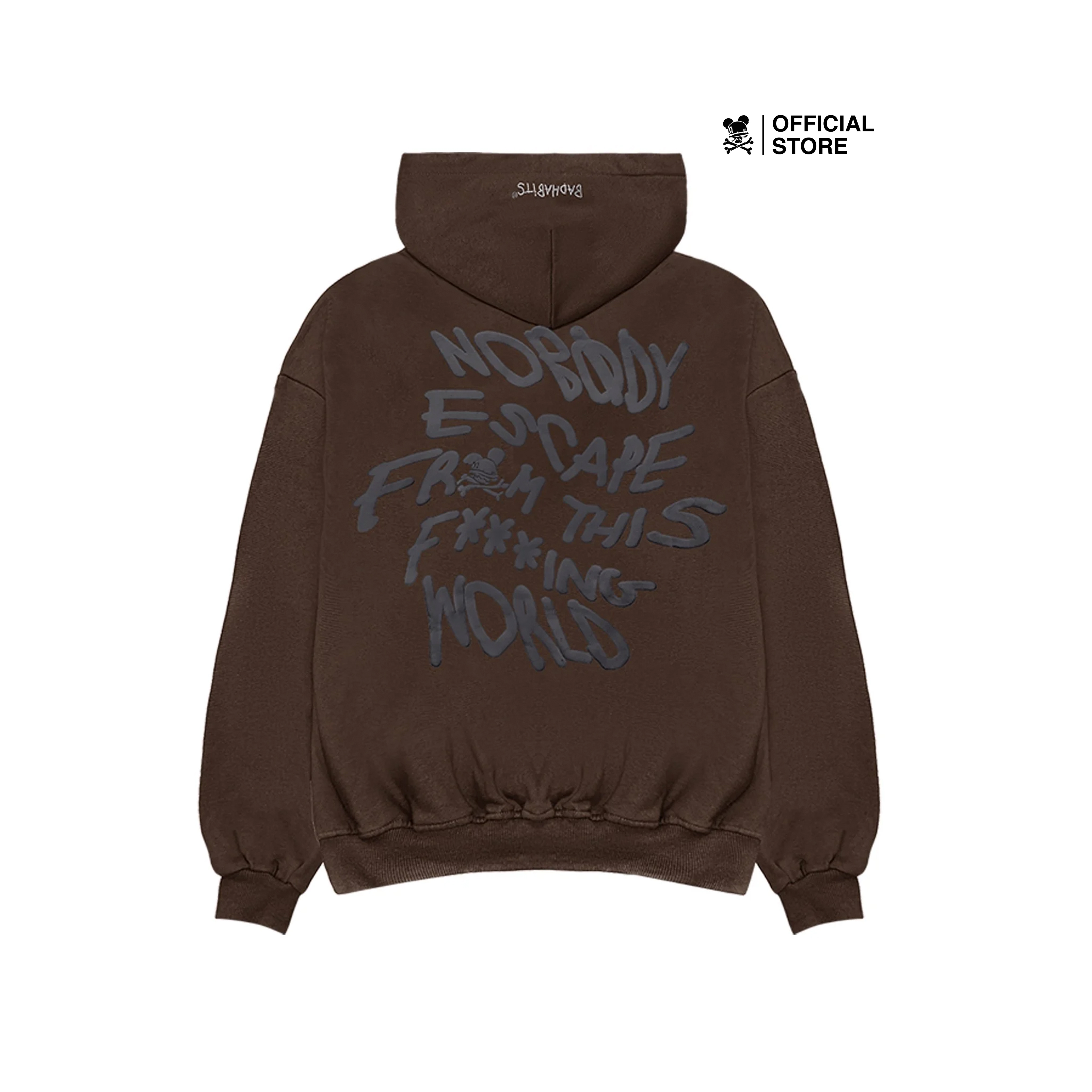Áo khoác unisex bad habits nobody hoodie moca - local brand chính hãng