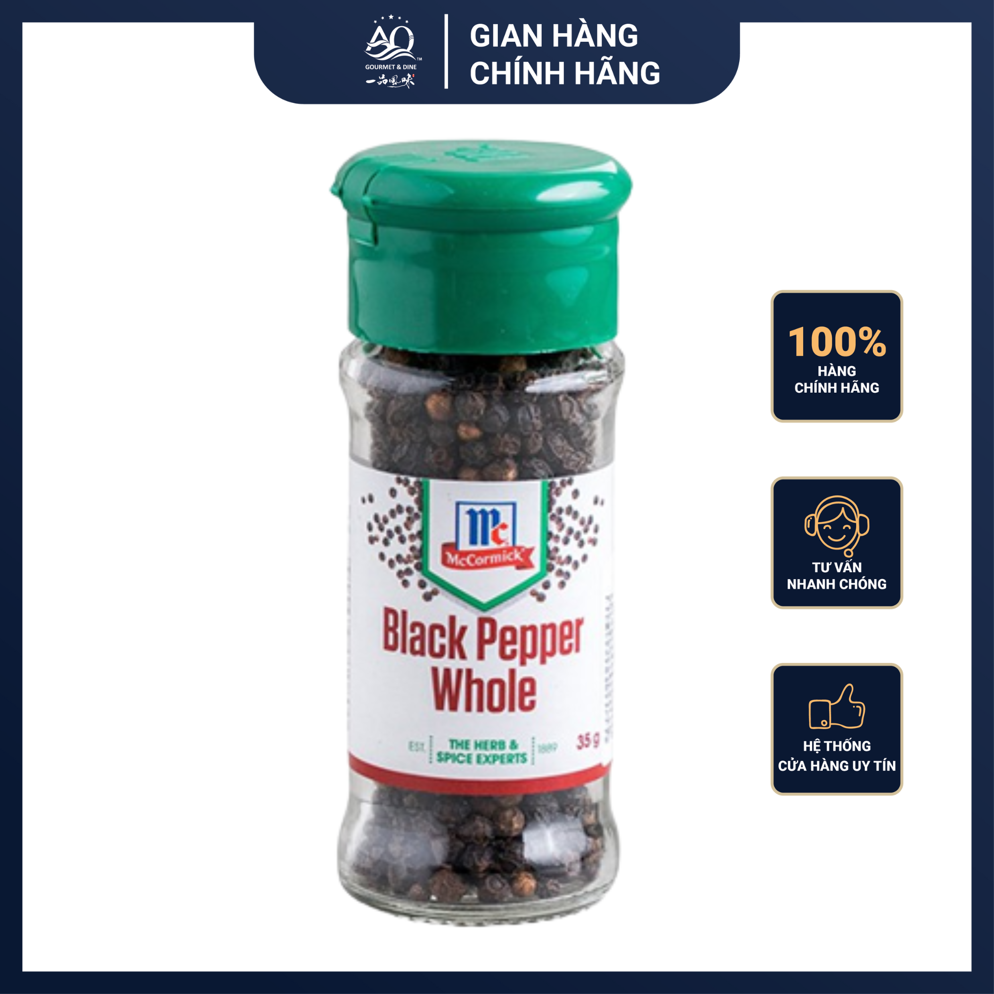 Tiêu đen nguyên hạt McCormick 35g - McCormick Black Pepper Whole