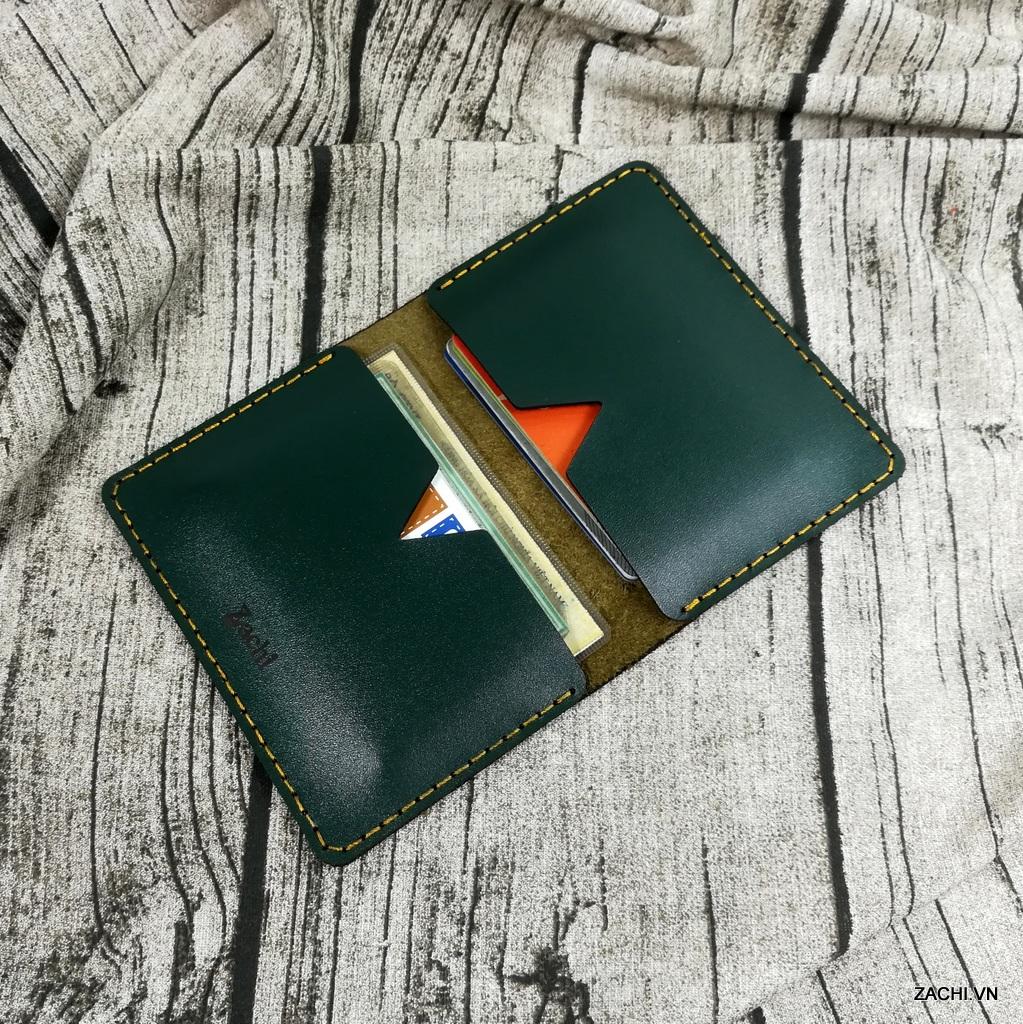 [HCM] Ví nam da bò ví đựng thẻ ATM ví đựng giấy tờ Ví đứng nam miniecard ví nam mini da bò khâu tay - MN1 Kichi