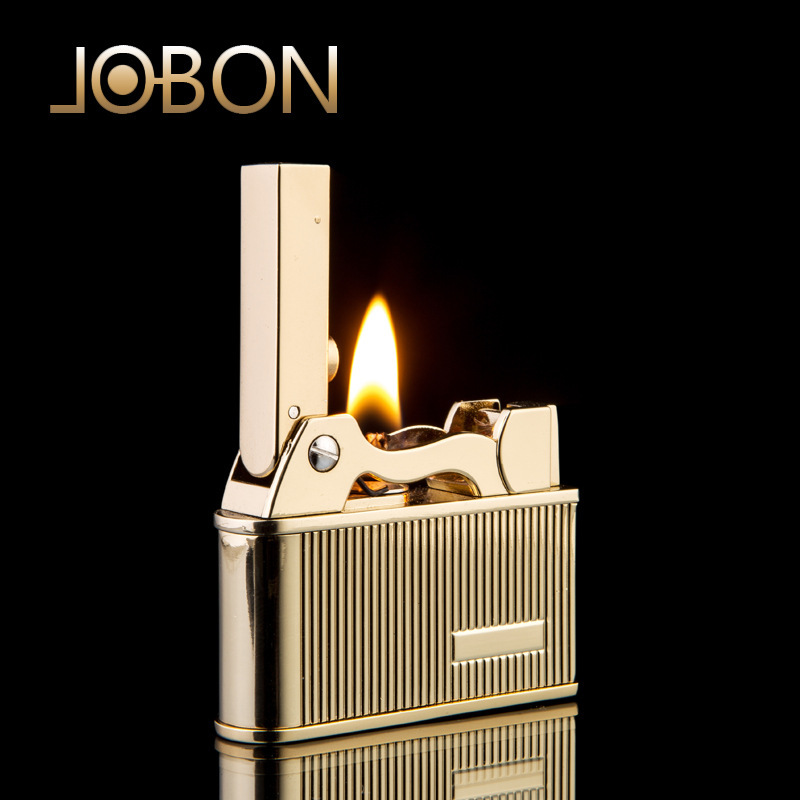 Bật lửa xăng đá jobon zb612 cao cấp - chế độ đánh lửa tự động - kim loại có hoa văn cổ điển
