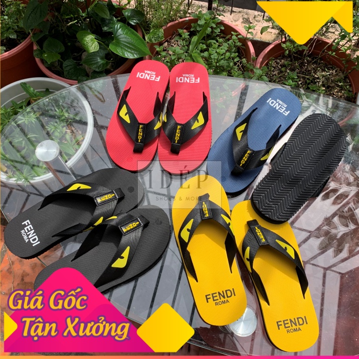 DL021 Dép Kẹp FD Mắt Cáo Quai Vải Nam Nữ 2