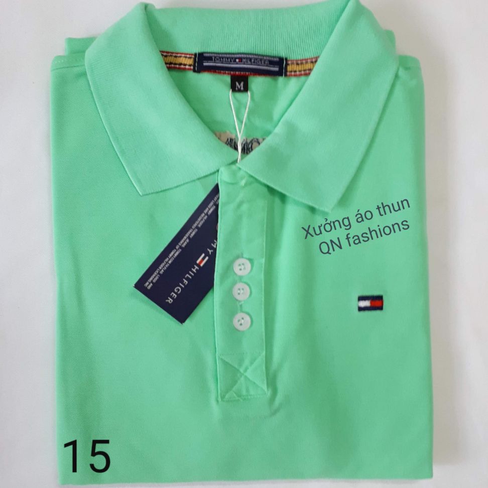 Áo thun cổ bẻ NAM màu XANH NGỌC. Vải cá sấu 4 chiều. Sản xuất tại Xưởng