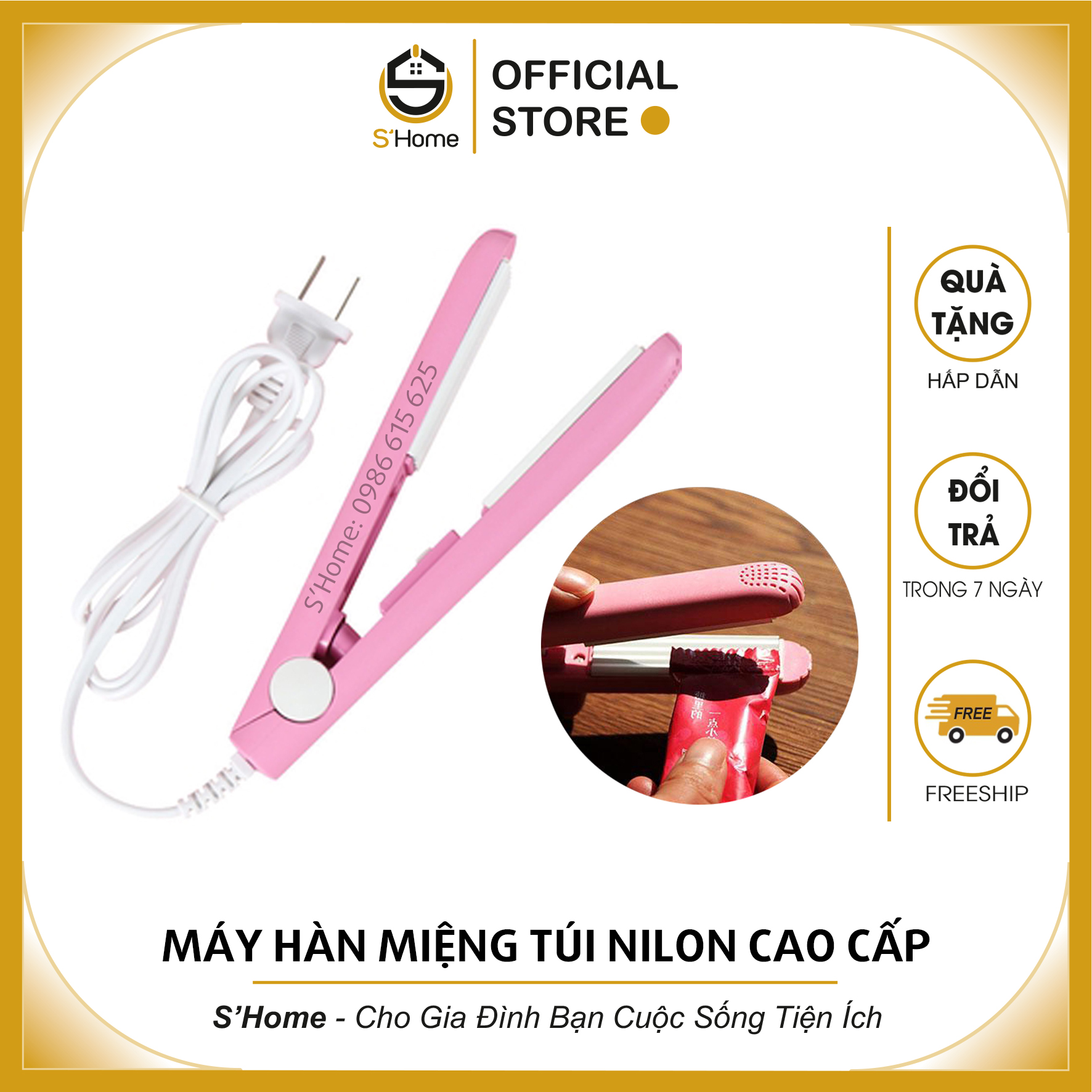Máy Hàn Túi Nilon, Máy Hàn Miệng Túi Mini Cầm Tay Đa Năng, Tiện Lợi  - S'Home