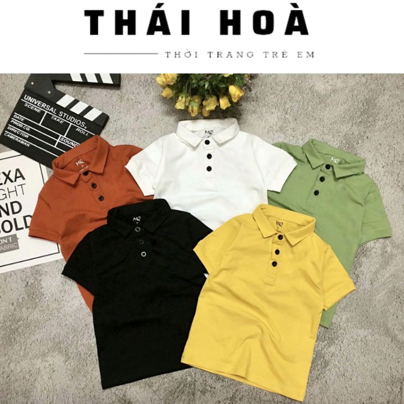 Áo thun polo cho bé trai và bé gái áo có cổ 7_20kg