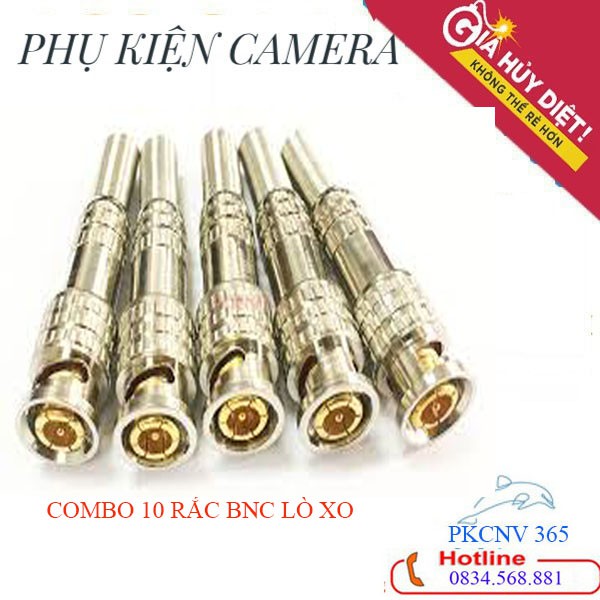 Combo 10 rắc bnc lò xo giành cho camera