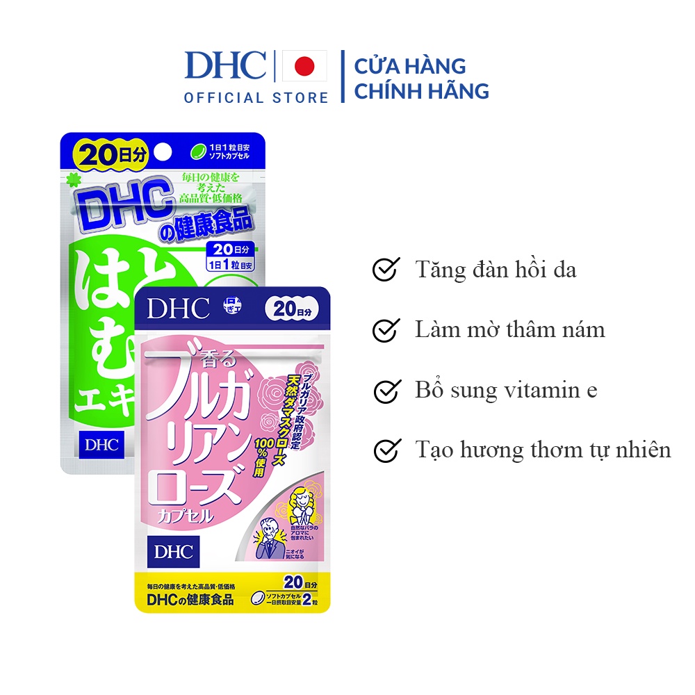 Combo tpbvsk dhc bulgarian rose capsule + adlay extract 20 ngày