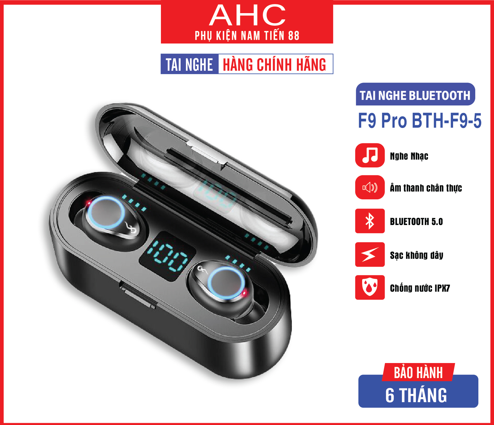 Tai nghe bluetooth f9 pro bth-f9-5 v5.2