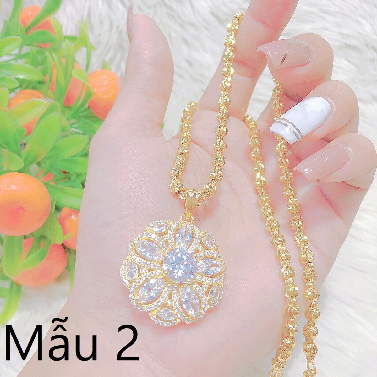 Dây chuyền nữ  LALA mạ vàng 18K  cho độ sáng lấp lánh cao , không gây dị ứng, thích hợp đi tiệc cực sang chảnh, day chuyen bac dep ,trang suc vang non U.daychuyen63 m27d23 60R