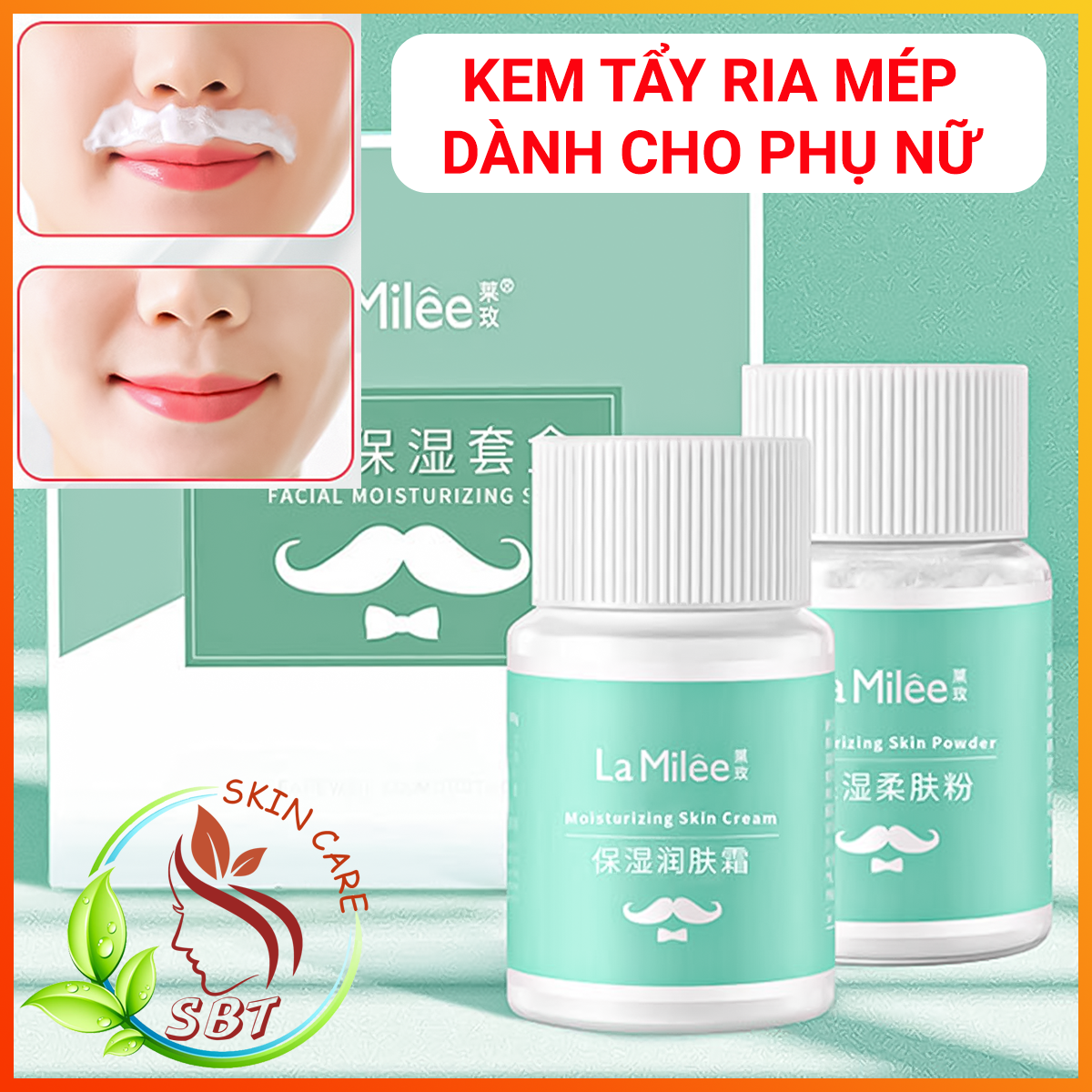 Kem tẩy lông ria mép dành cho phụ nữ la milee giúp tẩy sạch lông ria mép, lông tay, lông chân, lông mày – sạch lông nhanh chóng, không đau rát da