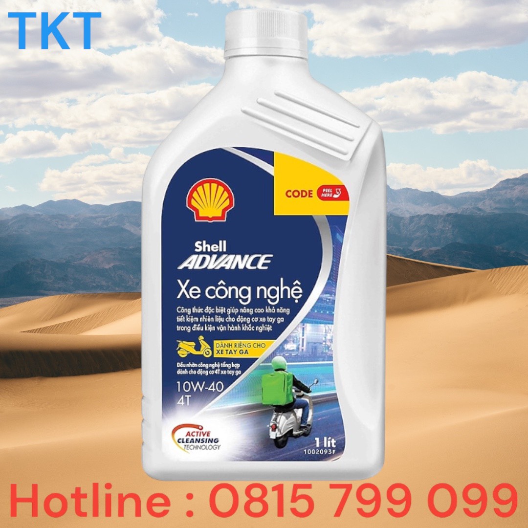 Shell advance techbike scooter 10w-40 dung tích 1l