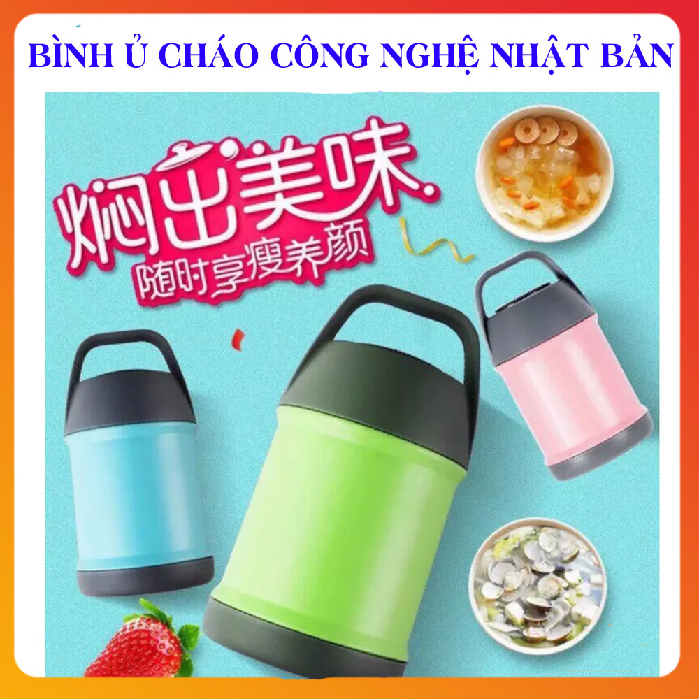 Bình Ủ Cháo, Bình Ủ Cháo Giữ Nhiệt, Hộp Ủ Cháo, Bình Cháo Giữ Nhiệt, Bình Giữ Nhiệt Nấu Cháo.[GIỮ NHIỆT CỰC TỐT] SỬ DỤNG TIỆN LỢI -GIỮ NHIỆT TỚI 8 GIỜ.TẶNG 01 KẸP ĐUỔI MUỖI CHO BÉ-MUA NGAY!