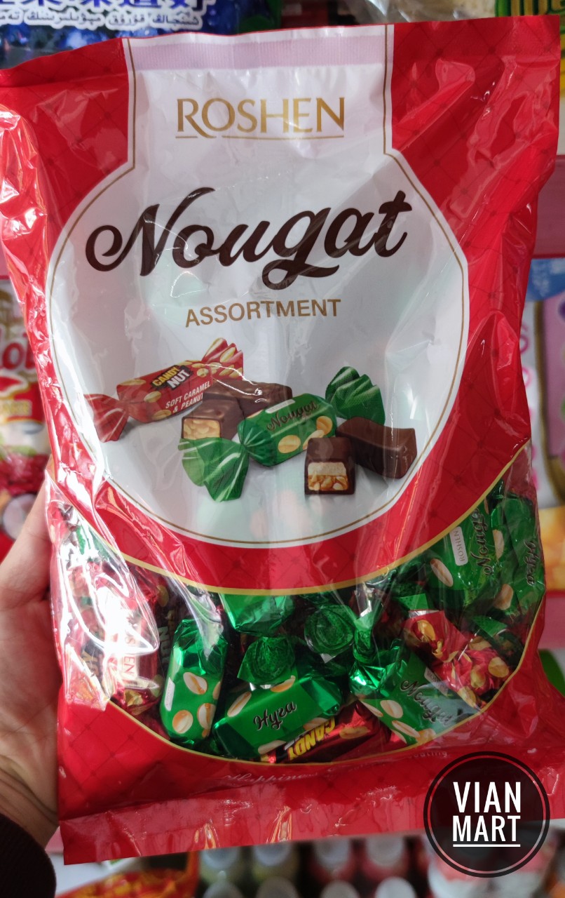 Kẹo Nougat Roshen Nga -kẹo hạnh phúc cao cấp phủ socola gói 500g