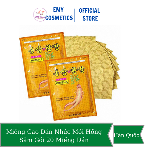 Miếng Cao Dán Nhức Mỏi Hồng Sâm  Himena Hàn Quốc (Gói 20 miếng)