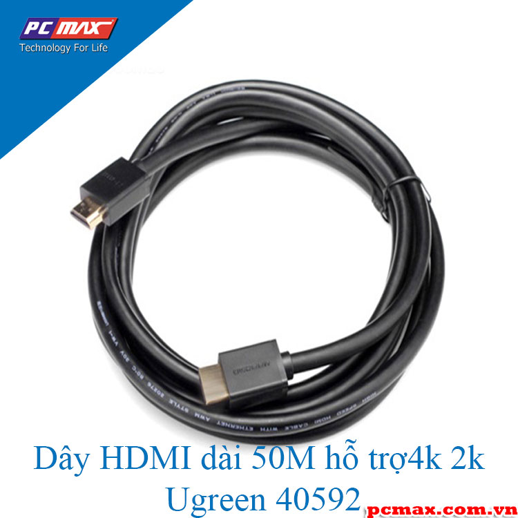 Dây hdmi dài 50m hỗ trợ 4k 2k ugreen 40592 - hàng chính hãng