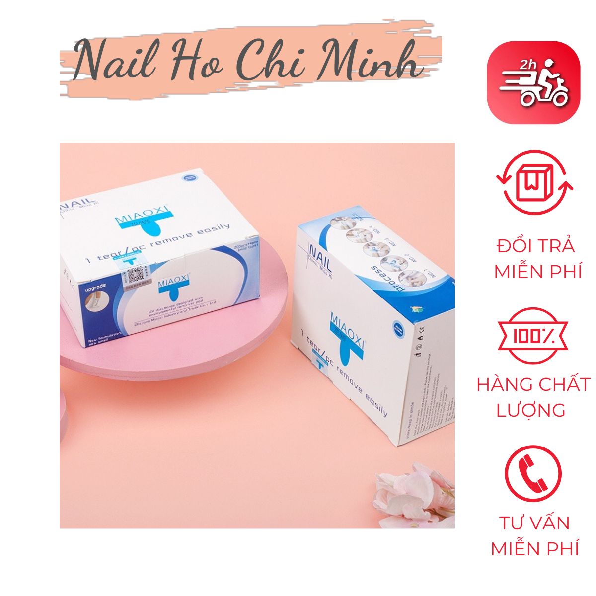 [HCM]Hộp Giấy Ủ Phá Gel Hộp 204 Miếng Giấy Phá Gel Rất Nhanh, An Toàn, Không Cần Acetone