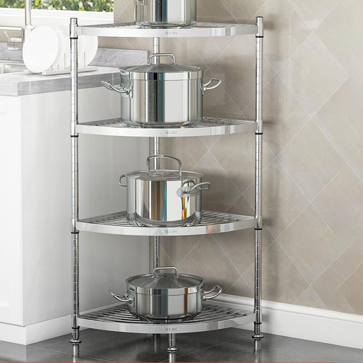 Kệ bếp 4 tầng thép s304 chống gỉ vĩnh viễn, kệ xoong nồi thép không gỉ cao cấp