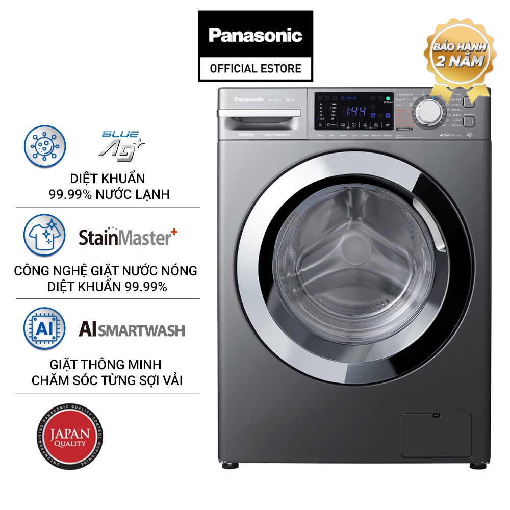 Máy giặt cửa trước panasonic 10kg na-v10fx1lvt - bảo hành 2 năm - hàng chính hãng