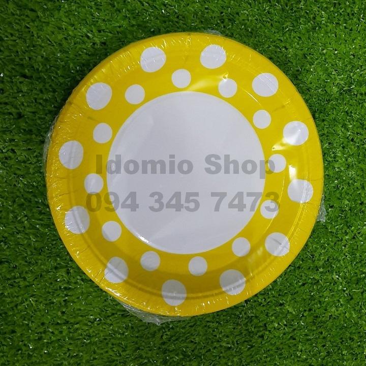 Dĩa giấy chấm bi 19cm - 10 cái