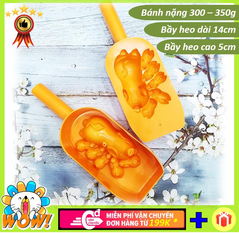 [HCM]Khuôn tạo hình bánh trung thu rau câu ấn xôi hình bầy heo cỡ trung (1 heo mẹ và 5 heo con)
