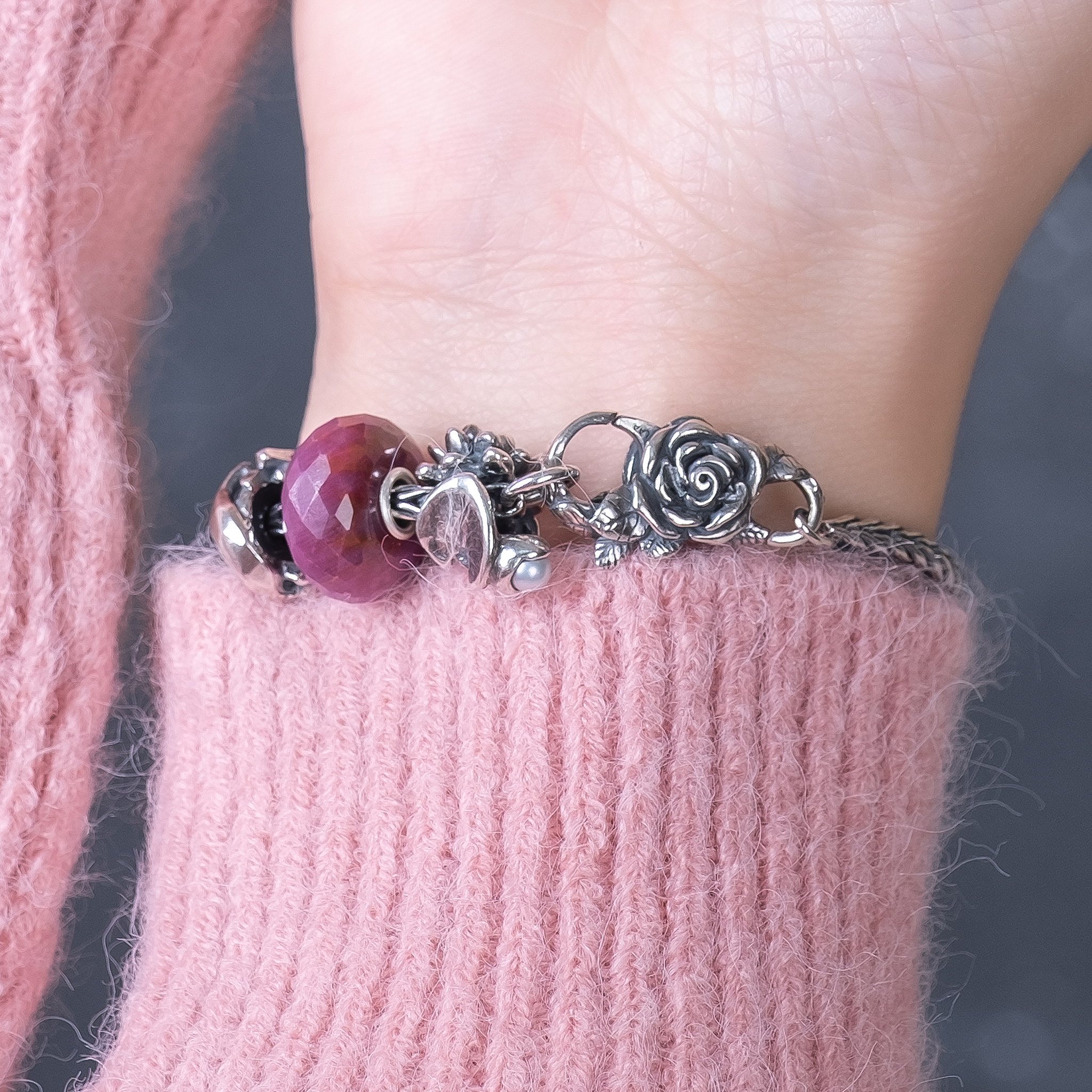 Trollbeads Set vòng tay hoa tháng Bảy và Đá RUBY