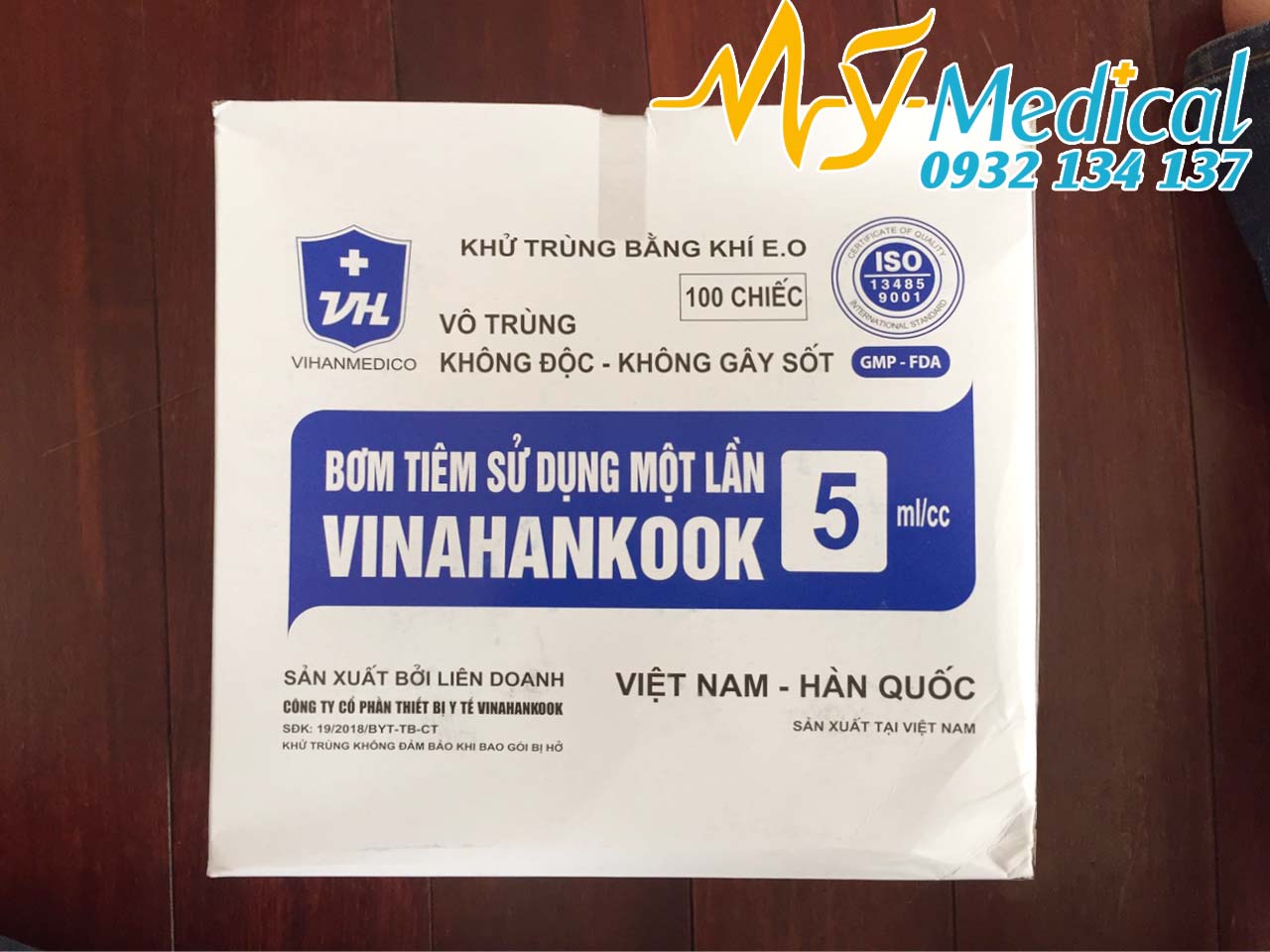Bơm tiêm sử dụng 1 lần 5ml/cc Vinahankook