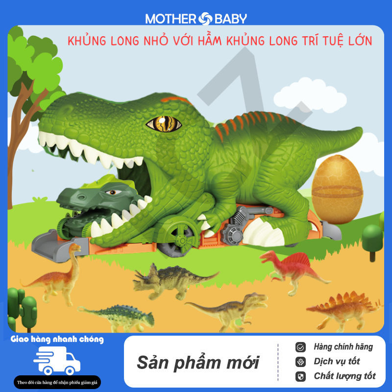 Xe đồ chơi khủng long to nuốt khủng long bé, xe khủng long siêu to cỡ đại siêu hot - tặng kèm 9 chi tiết khủng long chất liệu abs siêu bền không biến dạng