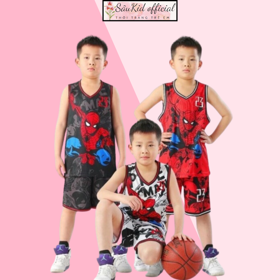 Set ba lỗ bé trai in hình siêu nhân nhện bộ ba lỗ bé trai đồ bộ cho bé d15_shpiderman