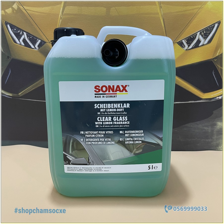 Nước lau làm sạch và trong kính xe ô tô Sonax Clear Glass can 5 lít