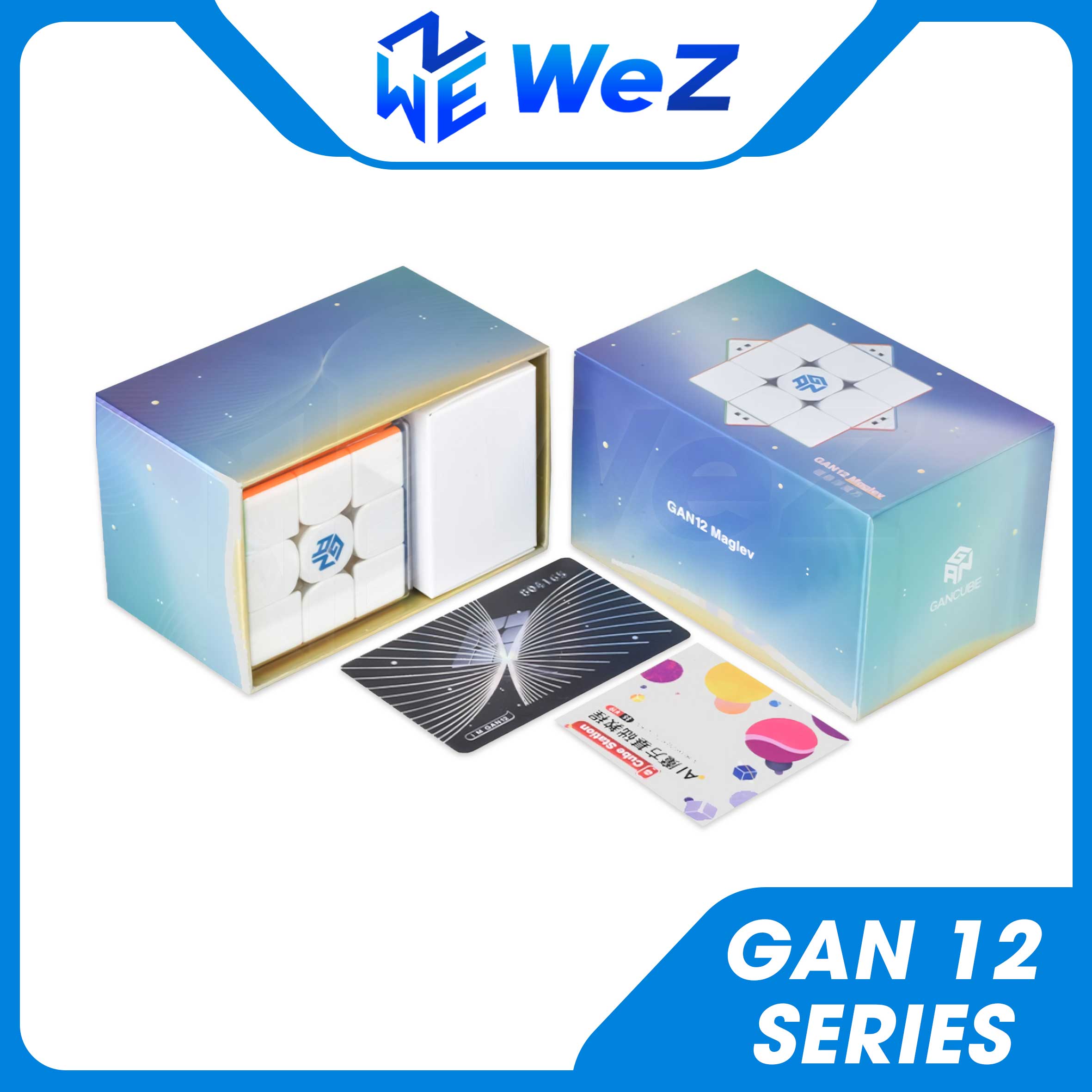 Rubik 3x3 gan 12 series 3 maglev uv, maglev matte, gan 12m leap stickerless - rubik nam châm gan 12 series 3x3 - wez toys