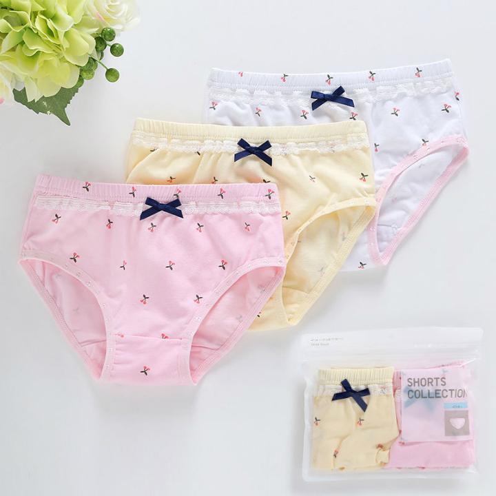 Set combo 06 quần lót bé gái, quần chip ren nơ cho bé gái 1-10 tuổi