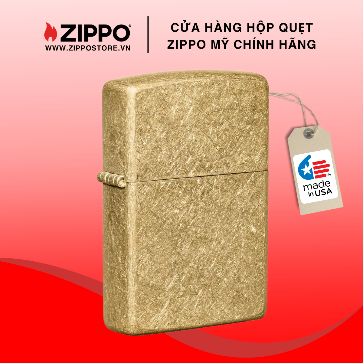 Bật Lửa Zippo Classic Tumbled Brass 49477