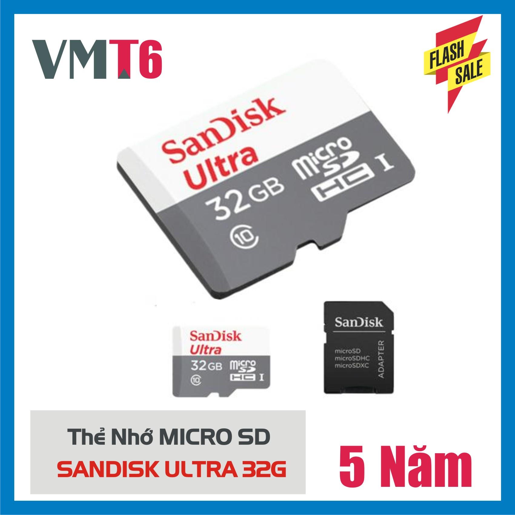 Thẻ nhớ 32gb microsdhc sandisk ultra upto 100mb/s 667x - bảo hành 5 năm!