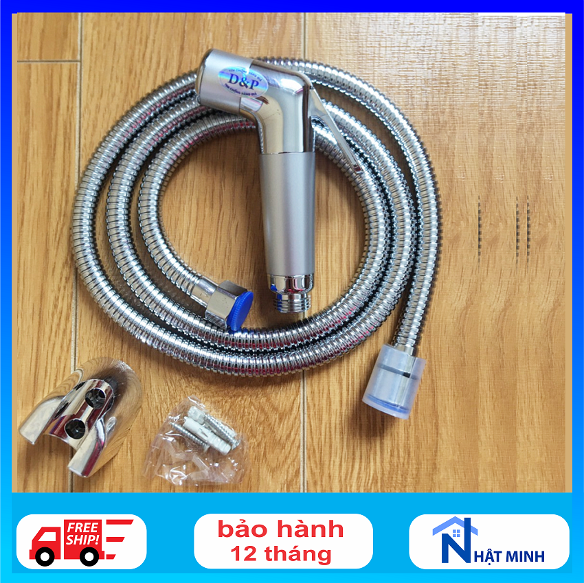 Vòi xịt vệ sinh, vòi xịt nhà tắm siêu bền, nước khoẻ hãng D&P đủ dây và cài gắn tường