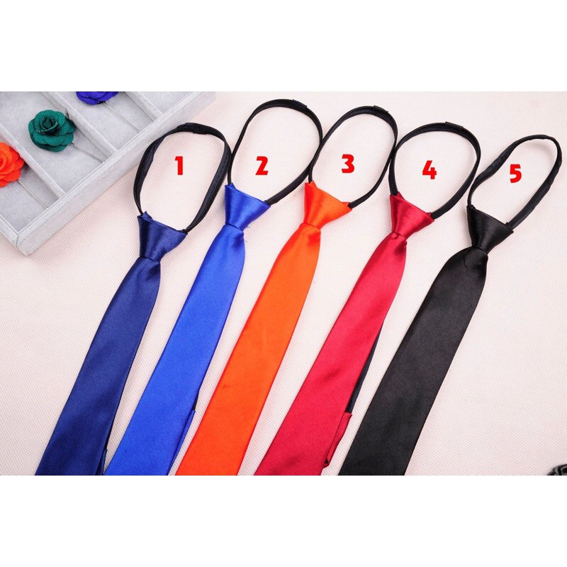 Cà Vạt Học Sinh Nam Nữ Kéo Khoá Bản Nhỏ 5Cm X 35Cm [Giá Sỉ]