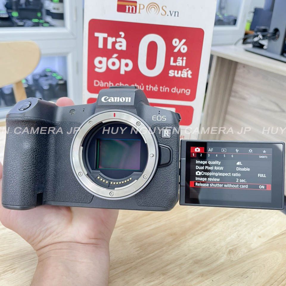 Máy ảnh canon eos r đẹp 98% mirorrless, ống kính canon rf 24 105 f4-7.1 stm