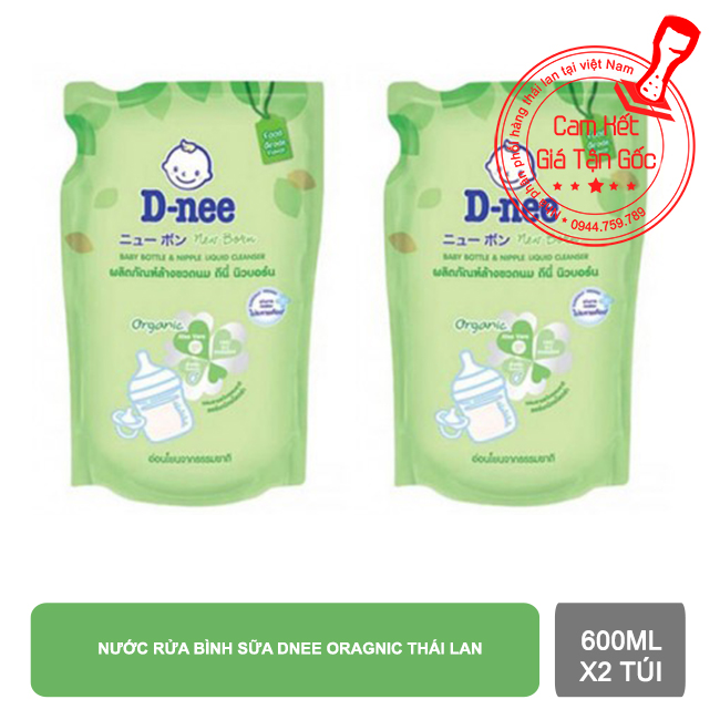 Combo 2 túi nước rửa bình Dnee 550ml Thái Lan【Kho Thế Giới 】