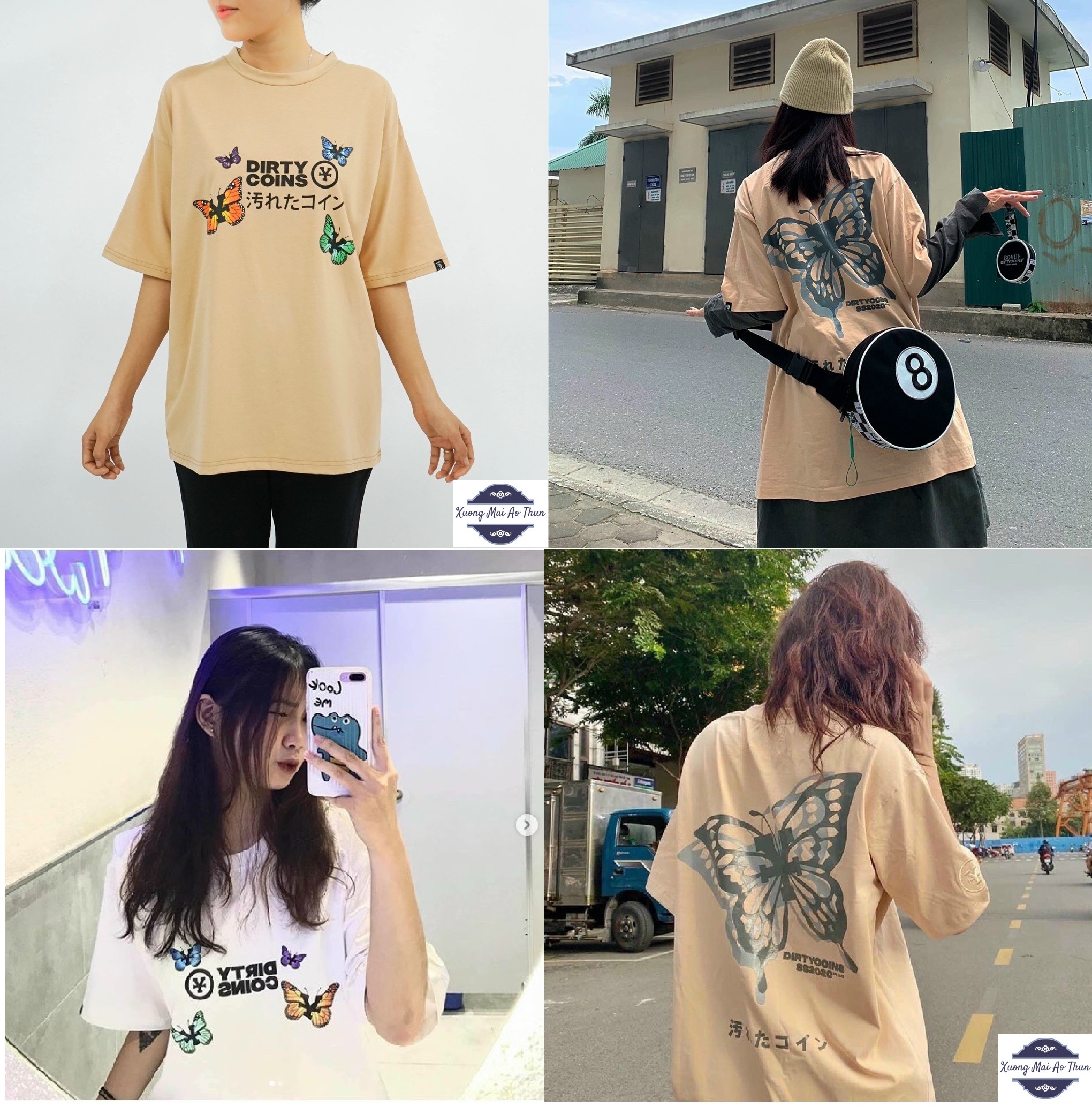 Áo thun in hình bươm bướm - Áo thun unisex nam nữ đều mặc được