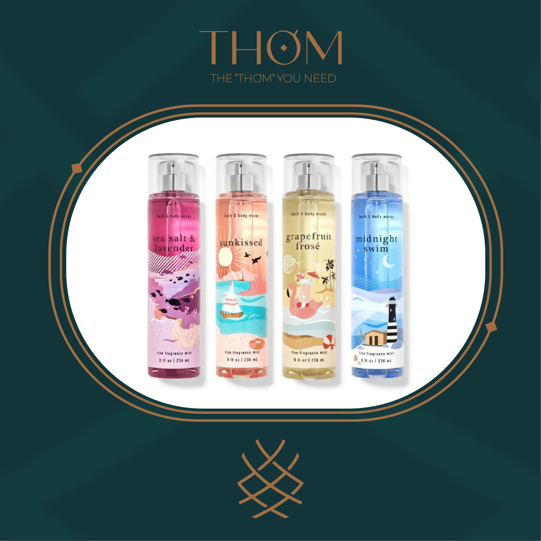 [HCM][SUMMER ADVENTURES 2021] MIDNIGHT SWIM | GRAPEFRUIT FROSE | SEA SALT & LAVENDER | SUNKISSED | Sản Phẩm Xịt Thơm Toàn Thân Fine Fragrance Mist Bath & Body Works 236ml