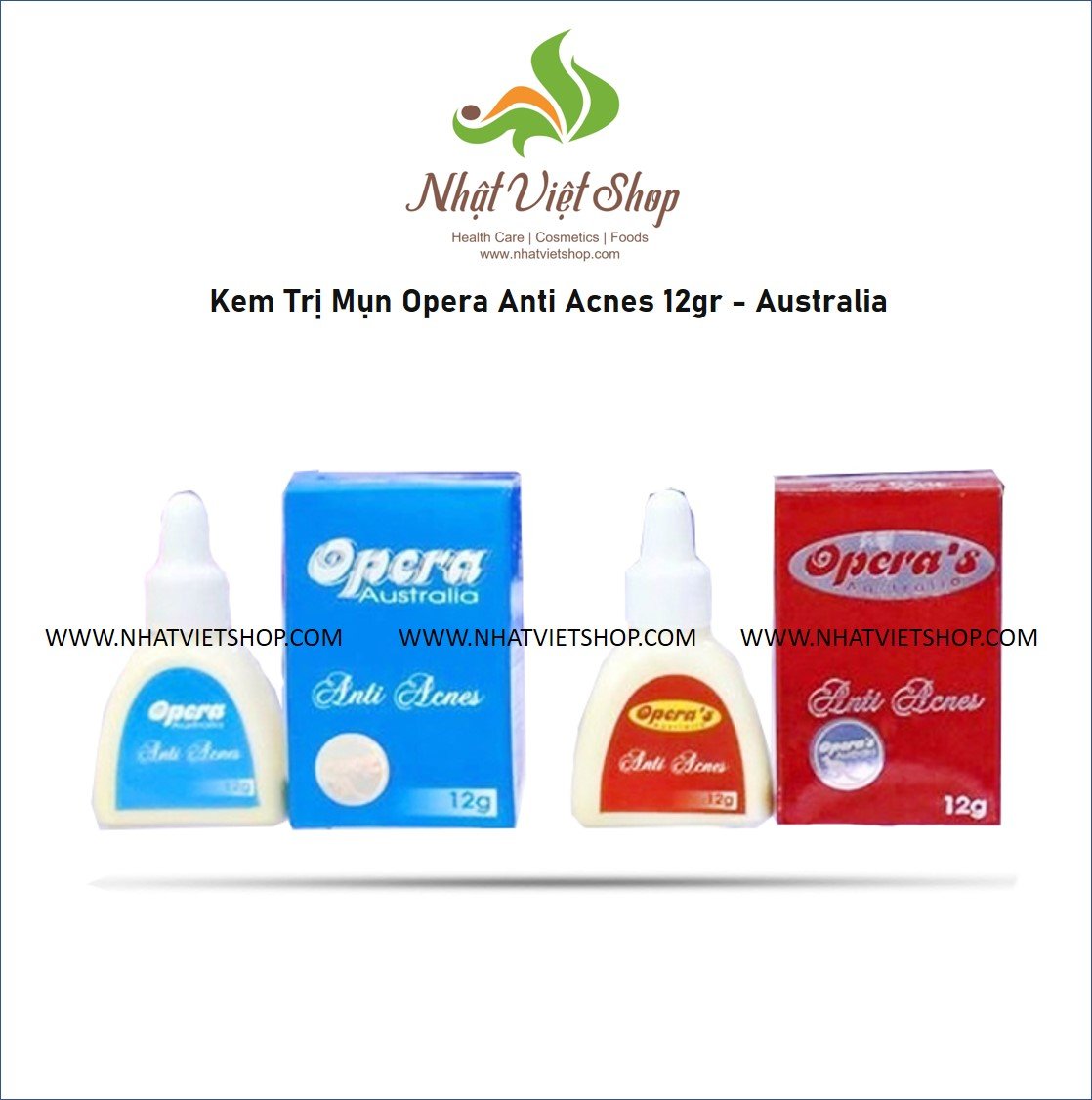 Kem giảm mụn mủ, mụn bọc, mụn trứng cá, giảm thâm opera anti acnes 12gr - úc