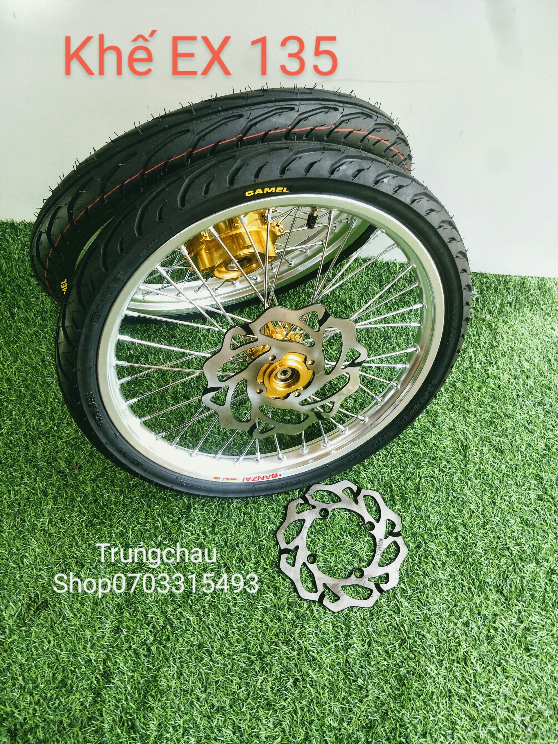 [HCM]BÁNH CĂM ĐÙM KHẾ EX 135 150 NIỀN BANZAI THÁI 1.4 1.6 KÈM 2 DĨA X1R FULL VỎ CAMEL 60.70 GẮN NHƯ ZIN
