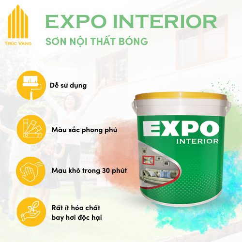 Sơn nước trong nhà expo bóng, đủ màu loại 5l và 18l