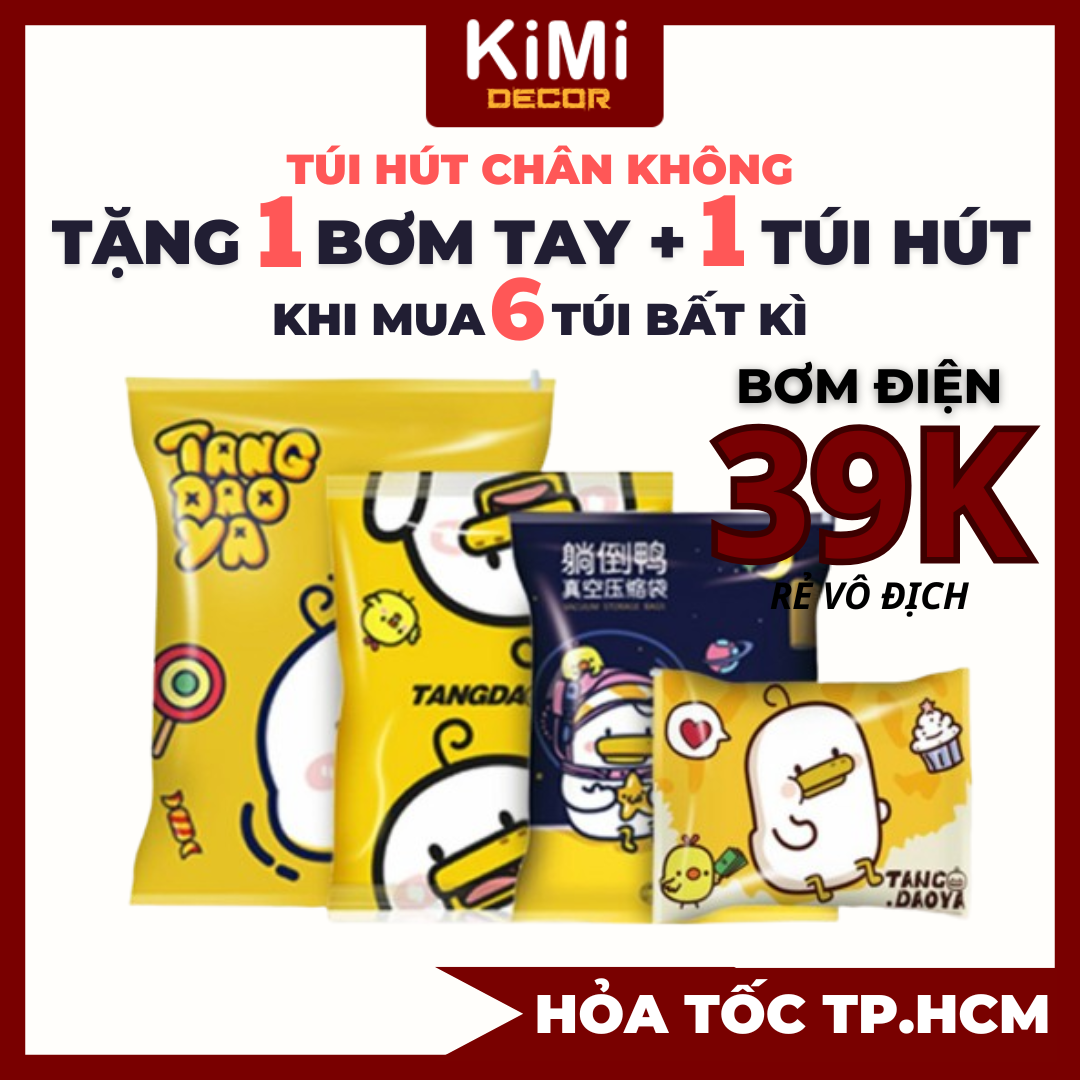 [6 Tặng 2🎁] Túi Hút Chân Không Hình Vịt Dễ Thương, Đựng Quần Áo, Chăn Màn Tiết Kiệm Diện Tích - KIMI