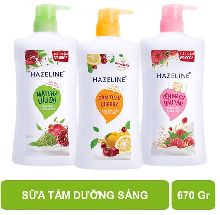 Sữa tắm dưỡng da hazeline chai 670g